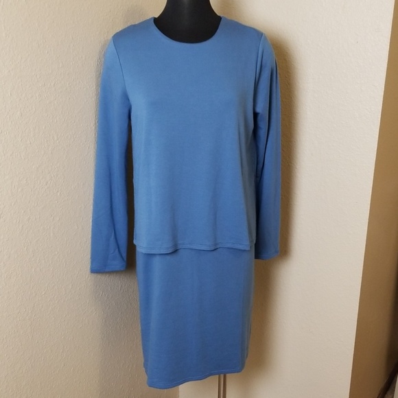 J. Jill Dresses New J Jill Blue Layered Luxe Tencel Dress Poshmark